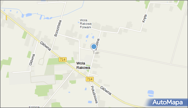 Wola Rakowa, Szkolna, mapa Wola Rakowa