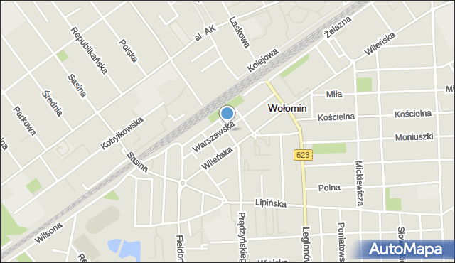 Wołomin, Szopena, mapa Wołomin