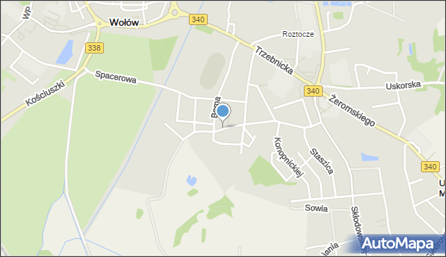 Wołów, Szarych Szeregów, mapa Wołów