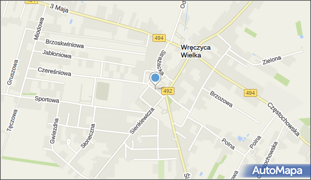 Wręczyca Wielka, Szkolna, mapa Wręczyca Wielka