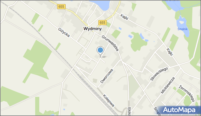 Wydminy, Szkolna, mapa Wydminy