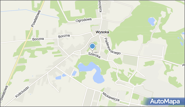 Wysoka gmina Łazy, Szeroka, mapa Wysoka gmina Łazy