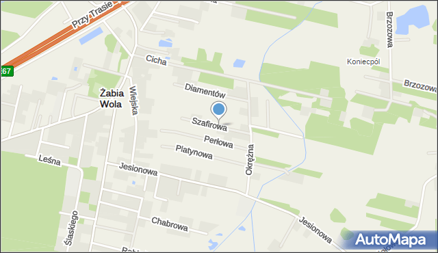 Żabia Wola powiat grodziski, Szafirowa, mapa Żabia Wola powiat grodziski