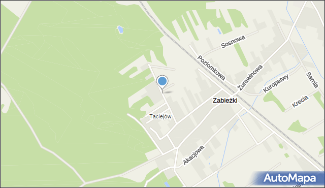 Zabieżki, Szpacza, mapa Zabieżki