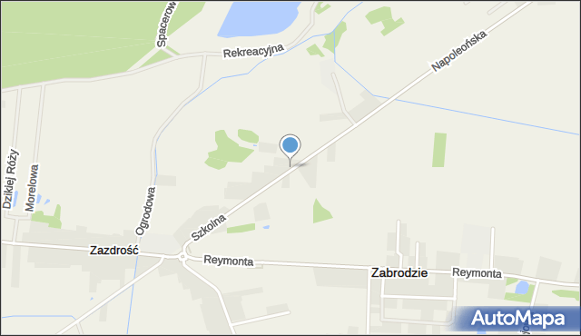 Zabrodzie powiat wyszkowski, Szkolna, mapa Zabrodzie powiat wyszkowski