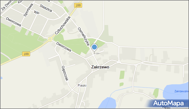 Zakrzewo powiat złotowski, Szczepańskiego Wacława, mapa Zakrzewo powiat złotowski