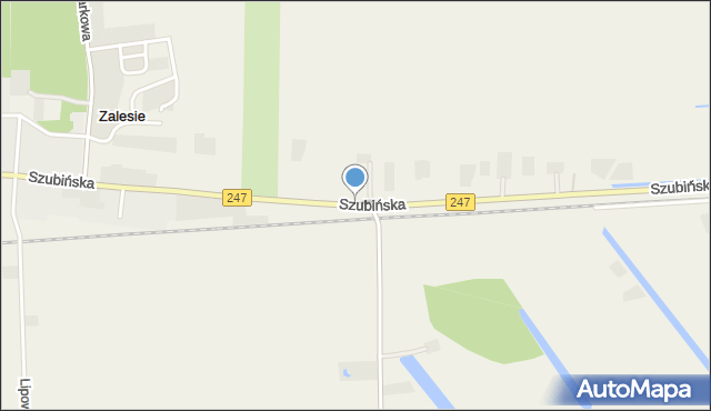 Zalesie gmina Szubin, Szubińska, mapa Zalesie gmina Szubin