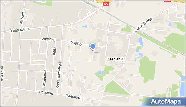 Zaścianki gmina Supraśl, Szklarniana, mapa Zaścianki gmina Supraśl