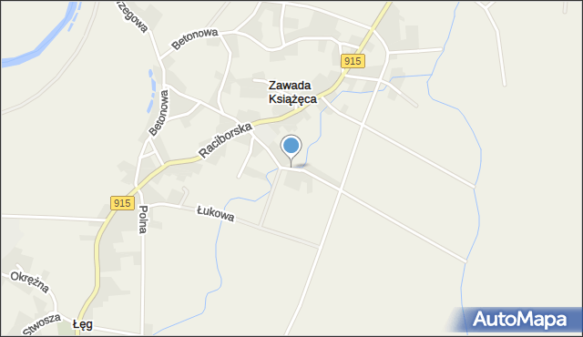 Zawada Książęca, Szkolna, mapa Zawada Książęca