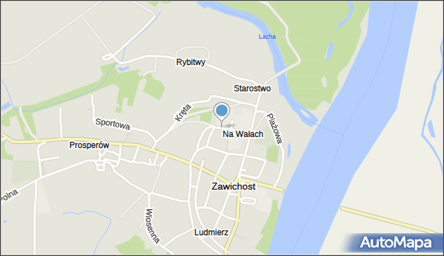 Zawichost, Szkolna, mapa Zawichost