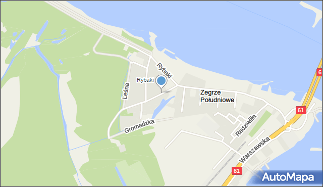 Zegrze Południowe, Szkolna, mapa Zegrze Południowe