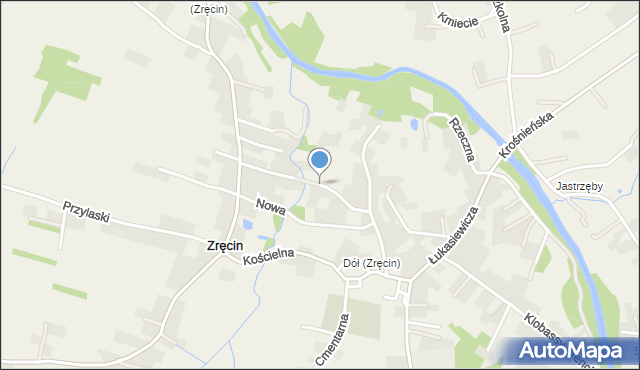 Zręcin, Szkolna, mapa Zręcin