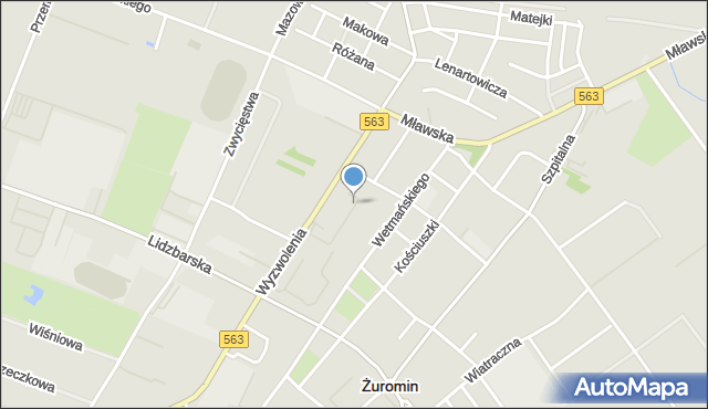 Żuromin, Szkolna, mapa Żuromin