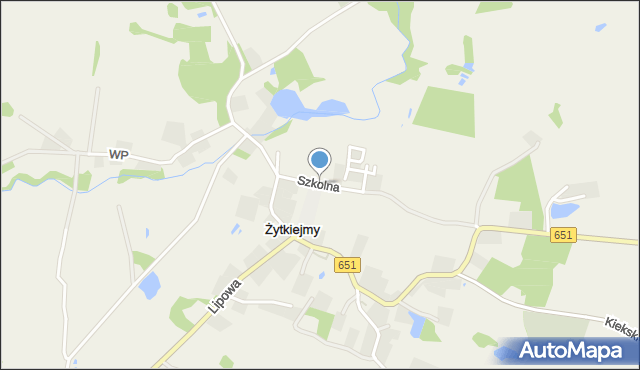 Żytkiejmy, Szkolna, mapa Żytkiejmy