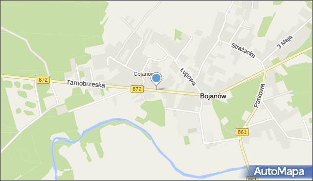 Bojanów powiat stalowowolski, Tarnobrzeska, mapa Bojanów powiat stalowowolski