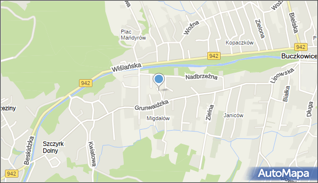 Buczkowice, Tartaczna, mapa Buczkowice