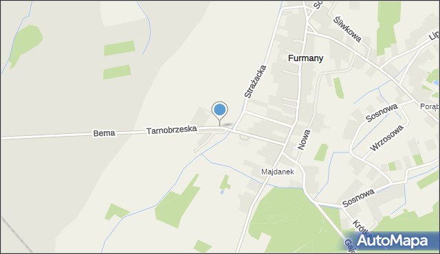 Furmany, Tarnobrzeska, mapa Furmany