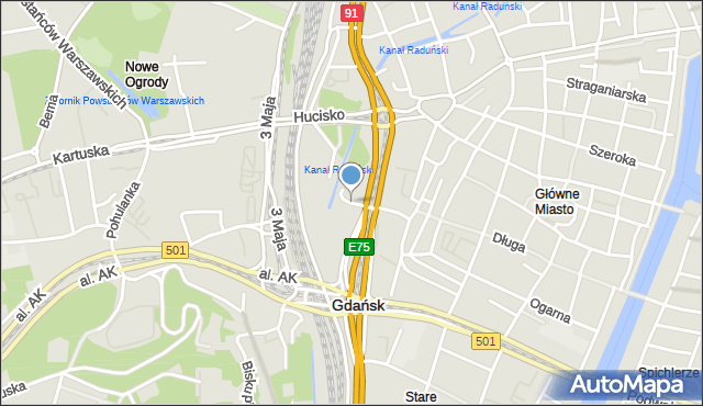 Gdańsk, Targ Sienny, mapa Gdańska