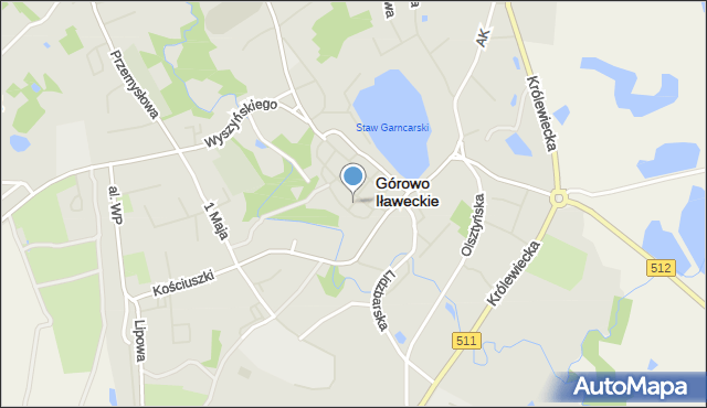 Górowo Iławeckie, Tamka, mapa Górowo Iławeckie