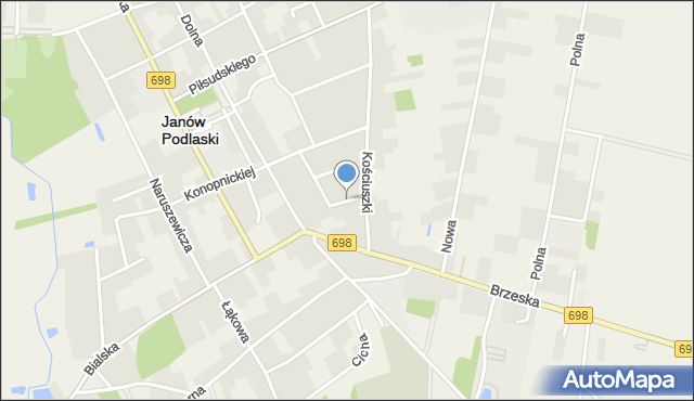 Janów Podlaski, Tańskiego Czesława, mapa Janów Podlaski