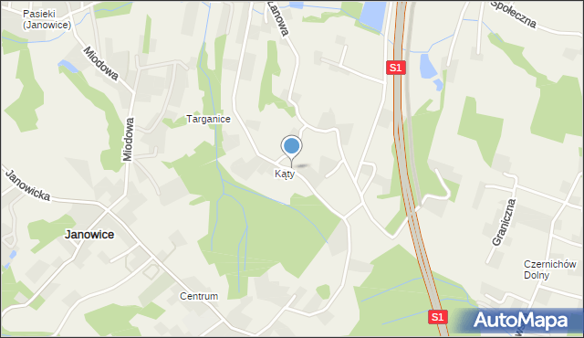 Janowice gmina Bestwina, Targanicka, mapa Janowice gmina Bestwina