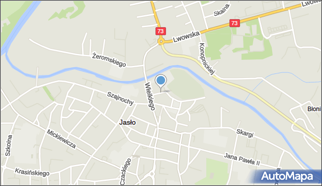 Jasło, Targowa, mapa Jasła