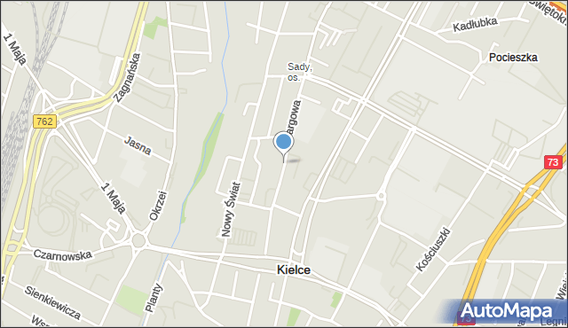 Kielce, Targowa, mapa Kielc