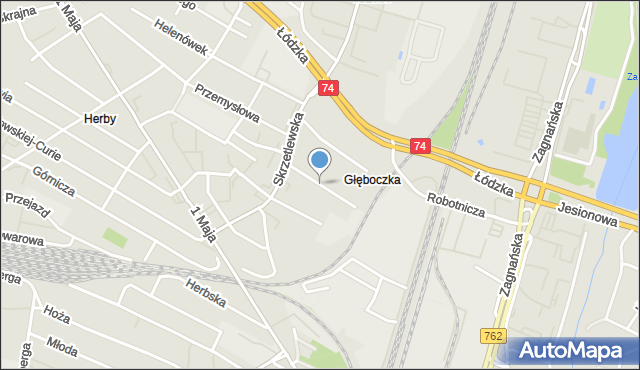 Kielce, Tartaczna, mapa Kielc