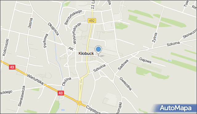 Kłobuck, Targowa, mapa Kłobuck