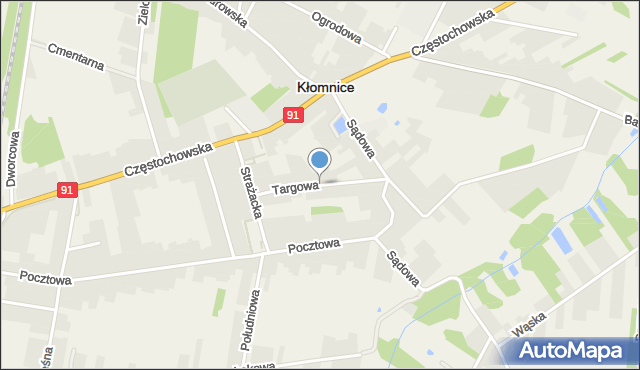 Kłomnice, Targowa, mapa Kłomnice