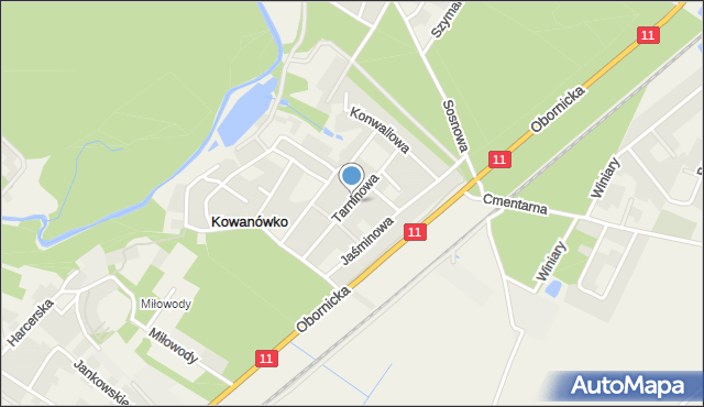 Kowanówko, Tarninowa, mapa Kowanówko