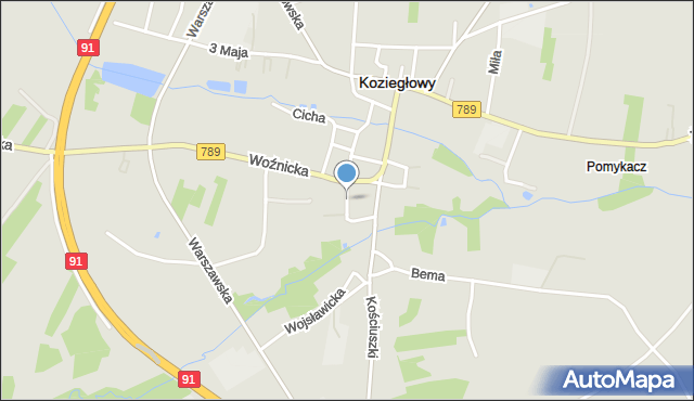 Koziegłowy powiat myszkowski, Targowa, mapa Koziegłowy powiat myszkowski