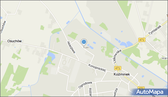 Koźminek powiat kaliski, Targowa, mapa Koźminek powiat kaliski