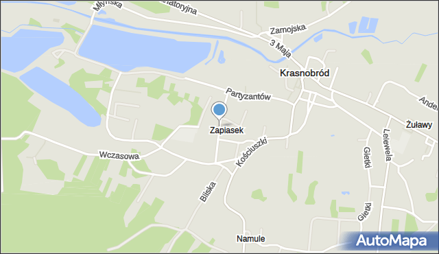 Krasnobród, Targowa, mapa Krasnobród