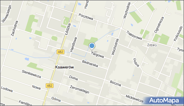 Ksawerów powiat pabianicki, Targowa, mapa Ksawerów powiat pabianicki