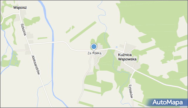 Kuźnica Wąsowska, Tatarakowa, mapa Kuźnica Wąsowska