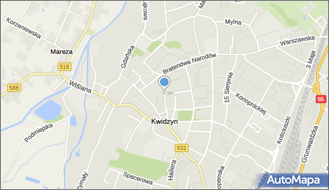 Kwidzyn, Targowa, mapa Kwidzyn