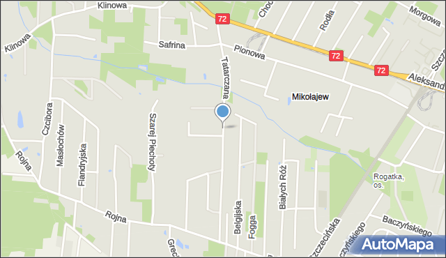 Łódź, Tatarczana, mapa Łodzi