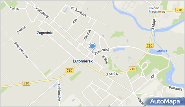 Lutomiersk, Targowa, mapa Lutomiersk