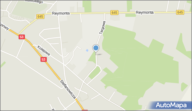 Myszyniec, Targowa, mapa Myszyniec