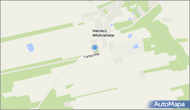 Nieciecz Włościańska, Tartaczna, mapa Nieciecz Włościańska