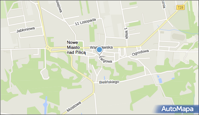 Nowe Miasto nad Pilicą, Targowa, mapa Nowe Miasto nad Pilicą