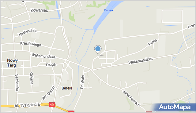 Nowy Targ, Targowa, mapa Nowego Targu