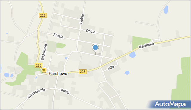 Parchowo powiat bytowski, Tartaczna, mapa Parchowo powiat bytowski