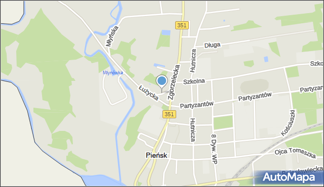 Pieńsk, Targowa, mapa Pieńsk