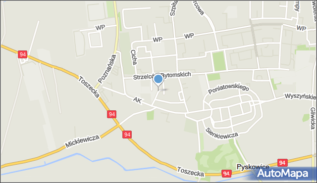 Pyskowice powiat gliwicki, Targowa, mapa Pyskowice powiat gliwicki