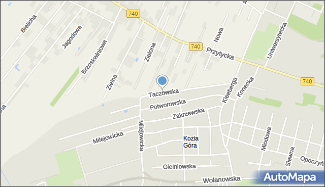 Radom, Taczowska, mapa Radomia