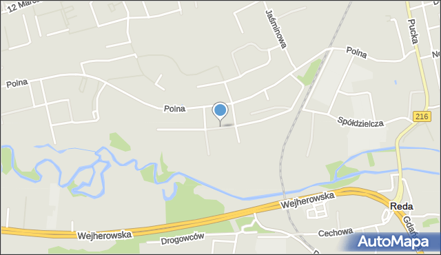 Reda, Tatarakowa, mapa Reda