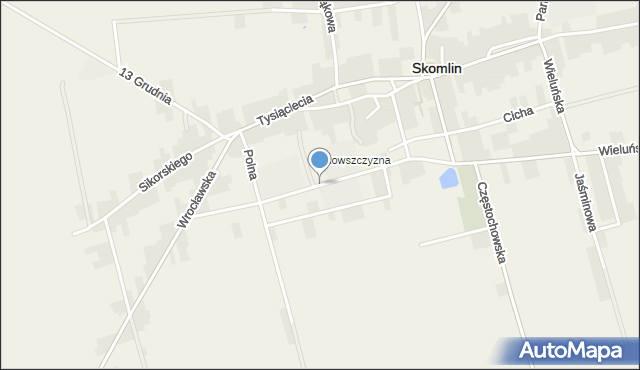 Skomlin, Targowa, mapa Skomlin