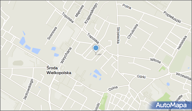 Środa Wielkopolska, Taczaka Stanisława, mapa Środa Wielkopolska
